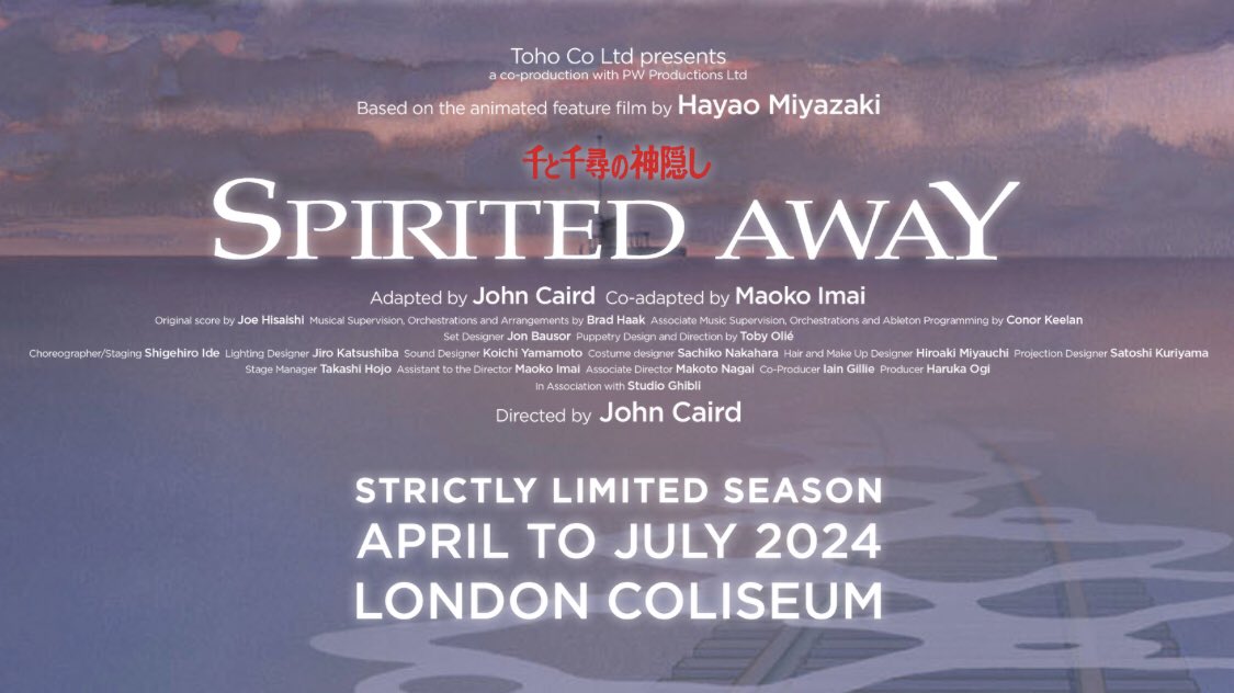 UK Anime Network Spirited Away Stage Adaptation Coming To Ther UK In   Spritiedawat 