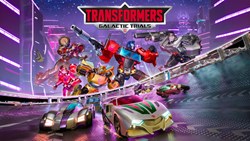 Giant robot racing with Transformers Galactic Trials